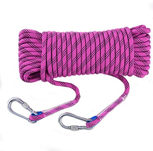 QHY Corde d'escalade statique de 10 mm - Corde de parachute - Équipement d'escalade sur glace - Évasion d'incendie - Couleur : violet - Taille : 10 m x 10 mm