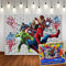 LXN Superhelden-Foto-Hintergrund Superhelden-Thema-Geburtstags-Party-Hintergrund für Jungen Kuchen Tischdekoration Hintergrund Photo Booth Requisiten 2,1x1,5m, 7x5ft