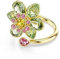 Swarovski Idyllia Offener Ring, Verschiedene Schliffe, Blume, Grün, Goldlegierungsschicht