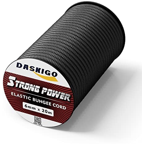 Bungee Cord Elastic Shock Cord, 6mm x 20M Black