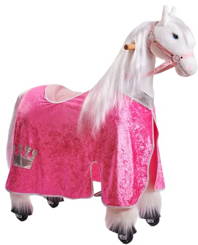 PONNIE Schabracke für Ponnie mechanisches Pferd Rosa M (5-12 Jahre), Holzpferd Zubehör