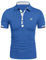 COOFANDY Cotton Polo Shirts for Men UK Short Sleeve Golf T-Shirts Slim Fit Work Polo Shirts Summer Tops Blue L