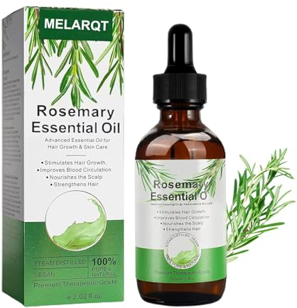 Rosmarinöl , Rosemary Oil for Hair, Ätherisches Rosmarinöl für Kopfhaut und Haar, Tief NäHrende , stimuliert das Haarwachstum für Männer Frauen, für Hautpflege, Aromadiffusor,60ml