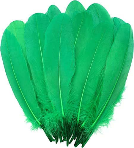 Plumas Manualidades Decoración de Colores para Fiesta, Plumas Carnaval Decorativas India para Manualidades, 120pcs (Talla única, VERDE)