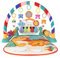 Eners Baby Gyms Play Mats Musical Activity Center Baby Piano Gym Mat Playmats Floor Gyms Playmate for Babies Tummy Time Baby Mat Toys for Newborn Toddler Infants
