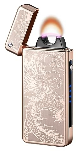 GADATOP Briquet électrique Tempête Rechargeable Dragon Flamme Plasma Arc Personnalisé Coupe-Vent Camping Plein Air