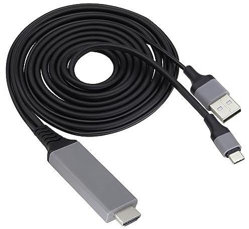 zdyCGTime High definition USB+Type-C to HDMI digital AV adapter cable 4K60Hz 6.6FT, HDMI source input to USB+USB C output display converter, suitable for PS4/PS5/Xbox One/NS Mac laptop monitor (2m)
