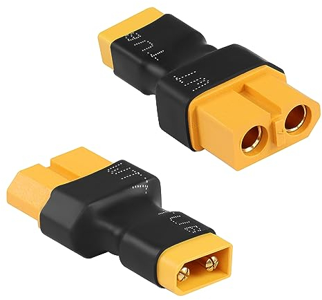 QIANRENON XT30 Stecker auf XT60 Buchse Lithium Akku ESC Adapter XT60 Buchse auf XT30 Stecker RC Modell Akku Laden Konverter Anschluss, für RC Auto FPV Drohnen Flugmodellbau, 2 Stück