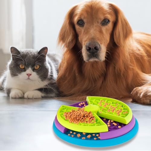 Interactive Dog Toys, 3 Layers dog puzzle feeder Treat Dispenser for Boredom Relief, Reduces Anxiety, Engages Smart Dog, for Small & Medium Size Dogs