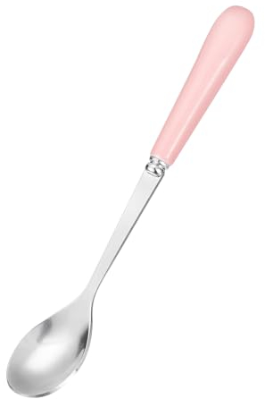 sourcing map Stainless Steel Coffee Spoon with Ceramic Handle 5.7 Inch Small Dessert Spoons Tea Spoon for Cake Sugar Coffee, Pink