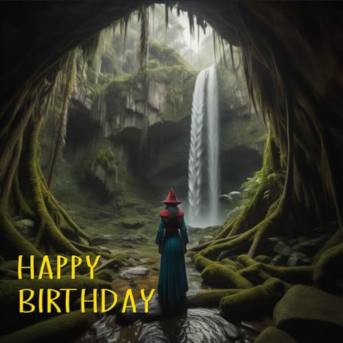 Purple Fox Hexe Fantasy Geburtstagskarte Wald, 145 x 145 mm