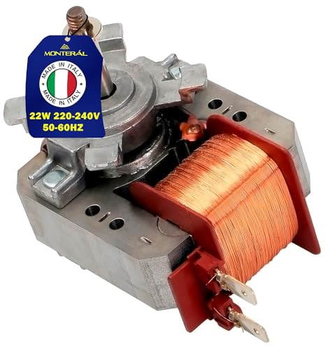 Motor Ventilador de Aire Caliente para Horno 22W 220-240V 50-60Hz con Código Original 3304920204 3370673091 3370673125 3890813045 para Zanussi - FABRICADO EN ITALIA - Garantía de 10 Años - MONTERAL