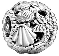Feitery Compatible with Charms Pandora Armband Herz Anhänger Starfish, Shells & Hearts Hundepfote Glühwürmche Meerestiere Sommer-Schmuck