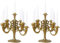 Wensmy 2 Pcs Vintage Miniature Candlestick with Candles Candelabra Cake Topper Creative Candlestick Taper Gold metal candle holder 5-arms candle stand for Wedding Birthday Festival