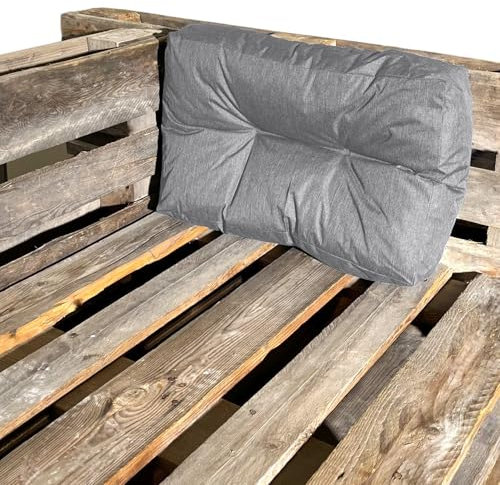bananair - Palettenkissen Outdoor - Bequem, Robuster, UV-beständiger & Wasserabweisender - Ideal für Europaletten/Palettenmöbel/Palettensofa/Gartenmöbel (Palettenkissen Ecke, 60 x 40 cm, Grau)