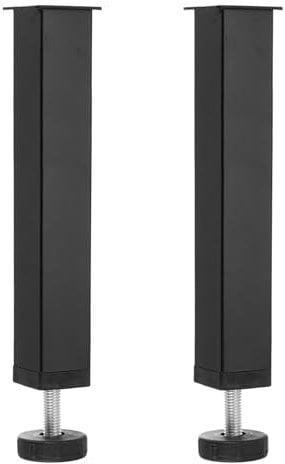 sourcing map 2 Pcs Adjustable Height Center Support Leg, 8 Inch Metal Bed Frame Support Legs Slats feet for Sofa Cabinet Couch Dresser Table Furniture, Black