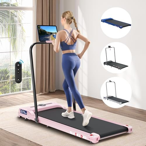 BLACK LORD Laufband, elektrisch, Trainingsgerät, 2,2 PS, Fitnessgerät, Walking-Jogging-Trainer für das Fitnessstudio zu Hause, Büro, kommerzielle Serie, Rosa (mit Griff)