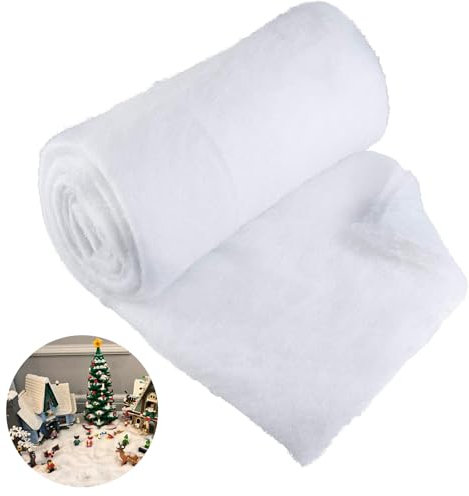 Elepl Weihnachten Schneedecken Set 150x40cm Weihnachten Kunstschnee Schneematte Dicke Weiße Flauschige Kunstschnee Deko Weihnachten Fensterbrett Hintergrund Winter Indoor Christbaumschmuck