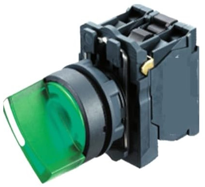 BADIKA Interrupteur sélecteur Lumineux XB5-AK133G5, Bouton-Poussoir Rotatif, Interrupteur à Bouton-Poussoir, 2/3 Positions avec L+Ed intégré(Red,3 Position 2NO_220V)