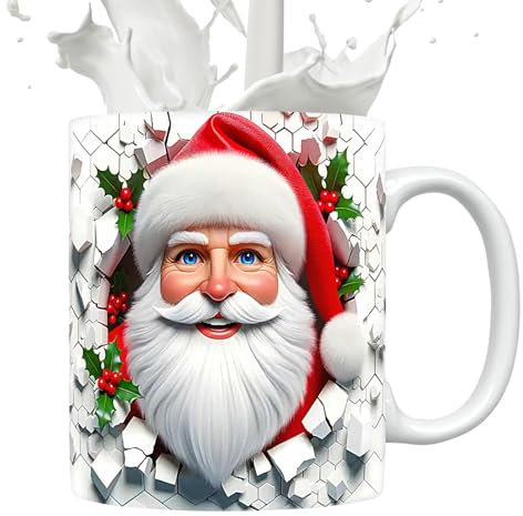 Tazza di Babbo Natale vintage, tazze di Babbo Natale, tazza da caffè, tazza da caffè in ceramica, decorazione da scrivania, tazze da caffè di Babbo Natale, tazze da caffè di Natale, decorazioni