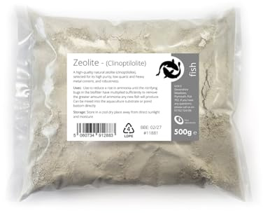 Clinoptilolite Zeolite Powder, 500g, Ammonia Remover for Aquariums