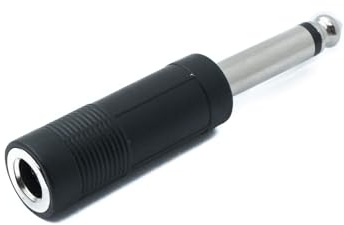 System-S Adattatore audio Mono TS 6.35 mm jack maschio a femmina 1/4 cavo nero