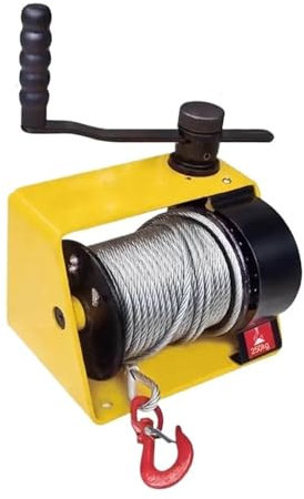 RVIFY Gurtwinde Winde 250 kg 500 kg Turbo-Schnecken-Handwinde, schweres manuelles Hebezeug, zweiseitig selbstsichernd, mit Bremse, 20–35 Meter langes Seil Seilwinde mit(Bearing 250kg,with Rope)