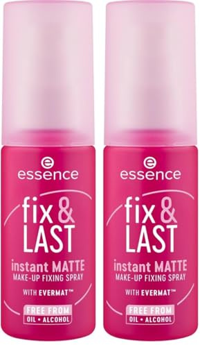 Essence Cosmetics Spray Fijador De Maquillaje Fix & Last Instant Matte, Matificante, Fijación, Mate, 50 ml (Paquete de 2)