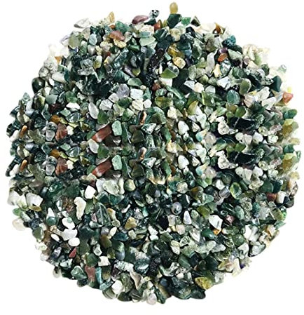 Petites pierres vertes polies pour plantes ornementales d'aquarium - Pierres de gravier pour plantes en pot - Bonsaï - Terrarium - Projet de bricolage - 100 g - Pierres décoratives pour plantes (E