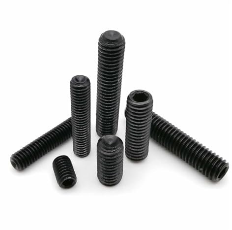Madenschrauben mit Innensechskant, 50 Stück M1.6-M8 DIN916 Schwarzer Stahl der Güteklasse 12.9, Innensechskant-Gewindestift(M1.6,4mm)