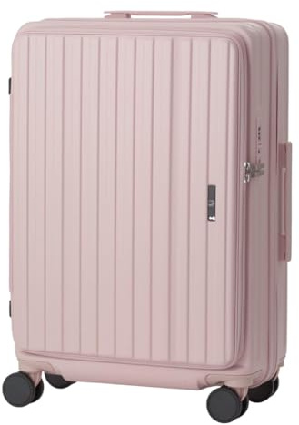 LEGEND WALKER LW 5524 Hardshell Expansion Front Open Port USB, Porte-gobelet Spinner Bagage, rose, 19 inch, Bagage rigide extensible à ouverture frontale avec roulettes pivotantes