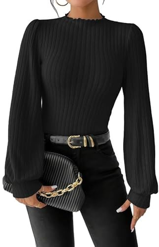 Sukiglam Women's Bodysuits Long Sleeve High/V/Mock Neck Leotard Tops Thong Casual Knitted Thermal Bodysuit Ladies Elegant Going Out Top Slim Fit One Piece Jumpsuit T-Shirt Basic Fall Winter Outfits
