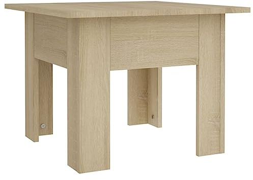 SDWEHBJ Quadratischer Couchtisch, Dekorativer Beistelltisch aus Holz, Telefontisch für Wohnzimmer, Schlafzimmer, Kleine Räume, 55x55x42 cm Sonoma-Eiche Holzwerkstoff