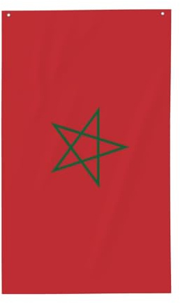 Bandera de Marruecos. Bandera decorativa para exteriores de 3 x 5 pies, pancarta vertical de poliéster