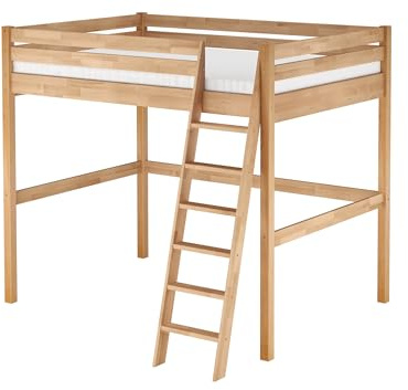 Erst-Holz Robustes Doppelbett-Hochbett Stockbett 140x200 Buche Natur mit wählbarem Zubehör V-60.24-14