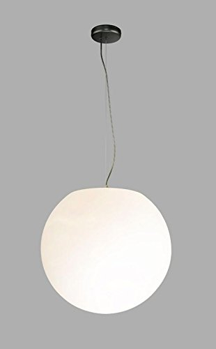 Licht-Erlebnisse Außenpendelleuchte Kunststoff Weiß IP65 Garten Terrasse B:45 cm E27 bis 60 Watt Zeitlos gemütlich blendarme Hängelampe Balkon CUMULUS