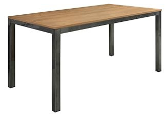 KONTE.DESIGN Tavolo PACHINO allungabile in legno effetto rovere, gambe in metallo grigio variegato, 140x80x75 cm