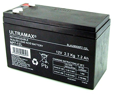 Ultramax 12V 7Ah Sealed Lead Acid Battery HR1234W New VRLA 12 v F2-6.4mm Connector