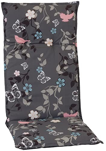 NYVI Gartenstuhl Auflage Hochlehner Barcelona - UV-Beständig, Atmungsaktiv, Strapazierfähig - Hochlehnerauflage Sitzkissen Outdoor - Sitzauflagen für Gartenstühle 118x50cm Vintage Flower
