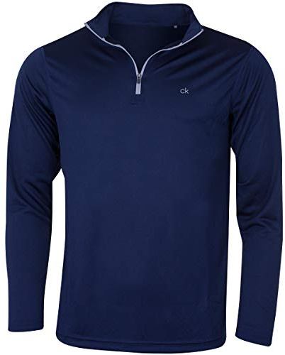 Calvin Klein Mens 2026 Harlem 1/4 Zip Lightweight Technical CK Golf Sweater