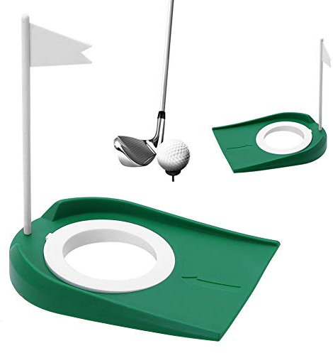 Vbestlife Sport Golf Putting Cup Pratique Trou Pratique Aides avec en Plastique Drapeau Blanc Value Pack Durable Réglable Léger Portable Intérieur Extérieur Le Golf Golf Putting Green