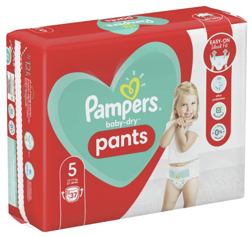 Windeln Pampers Größe 5 (12 kg - 17 kg) – Baby-Dry Pants Windeln, 37 Höschen