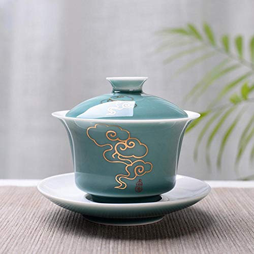 HKFG 150 Ml di tè Kungfu Set da tè Zuppiera Cinese Kung Fu Flower Gaiwan Kettle Teapot , 02