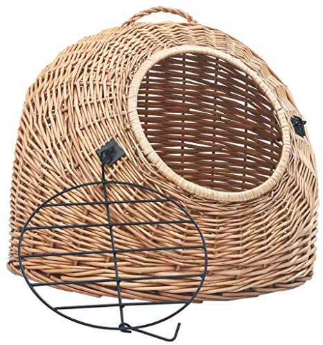 vidaXL Katzen-Transportkorb 60×45×45 cm Natürliche Weide