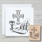 NEWSTAMPS Stempel Kommunion Motivstempel aus Holz & Gummi zum Karten und Geschenke basteln, Holzstempel für Taufe, christlich, Scrapbook, Textilstempel, Deko, Freunde