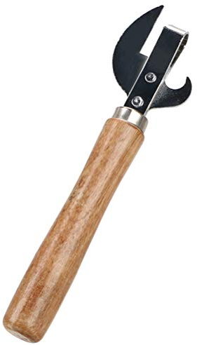 Desire Sky - Apriscatole con manico in legno, apriscatole in acciaio inox, pratico apriscatole da birra