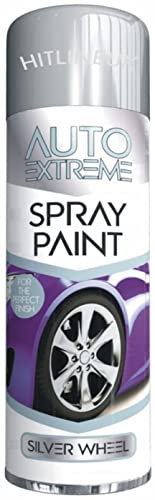 HitlineUK Silver Spray Paint, Alloy Wheel Paint - Silver Alloy Paint- Refurbish & Restore Car Alloy - Corrosion & Stone Chip resistant - 250ml