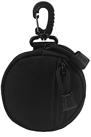 Mini Sac Tactique Ceinture, Porte-Monnaie Rond Portable en Nylon 1000D Pochette Porte-clés Tactique à Glissière pour Chasse Camping Randonnée