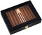 ADFHZB Desktop Humidor Case Glasdeckel Zigarrenkiste-Luftbefeuchter＆Hygrometer Zigarrensicher Spanisches Zedernholz Verstellbarer Teiler Halten 10-18 Zigarren (Color : Black)