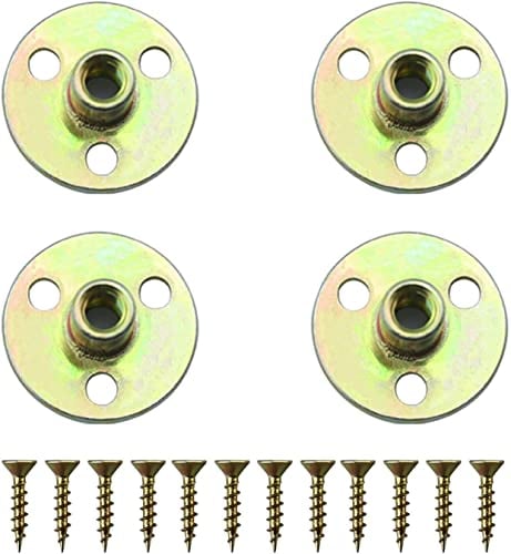 GOSCHE 4 Sets Furniture Legs Mounting Plates with Hanger Bolts Screws Great for Furniture Leg,Chair, Sofa,Cabinet,Couche, Set of 4